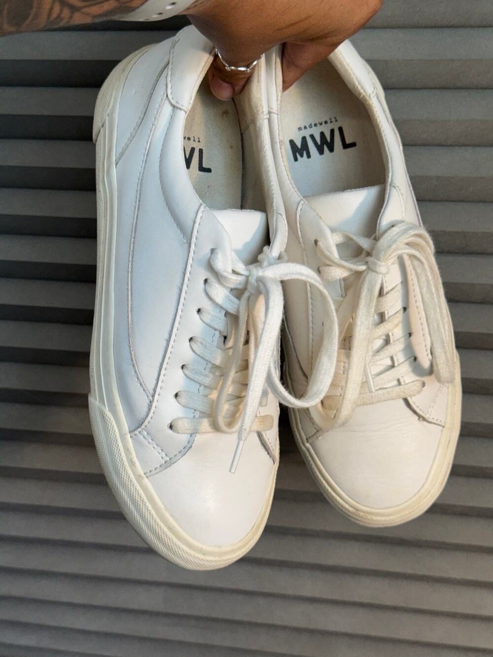 Madewell MWL Court White Leather Low Top Sneakers Women’s 7 Casual Shoes